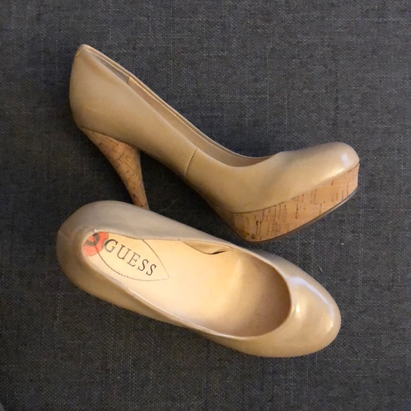 Nude/cork heels! - Picture 1 of 3